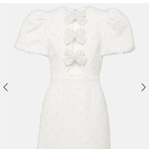 Rebecca Vallance Ophelia White Dress with Bow Accents